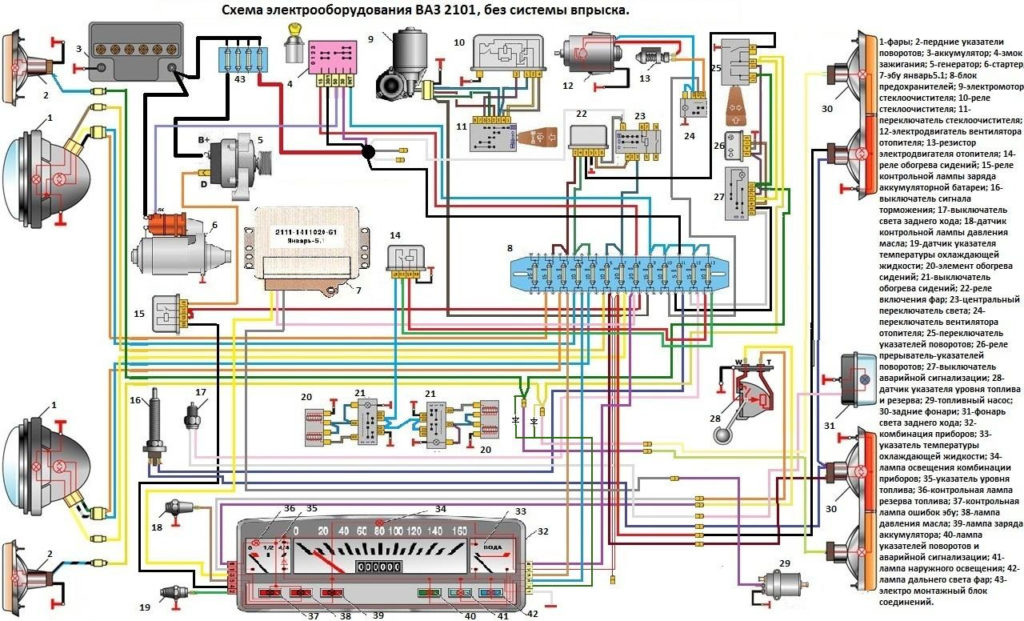 Для передачи электроэнергии в автотракторном электрооборудовании применяется следующая схема
